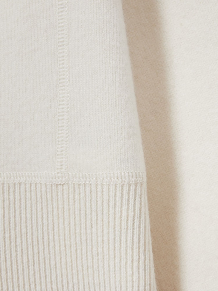 Reiss Cream Ella Wool-Blend Balloon-Sleeve Cropped Jumper - Image 7 of 7