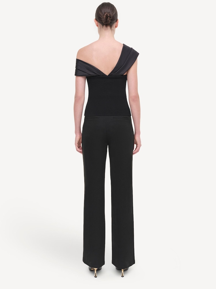 Simkhai Black Celiana Knit Shoulder Tie Top - Image 2 of 5