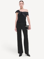 Simkhai Black Celiana Knit Shoulder Tie Top - Image 4 of 5