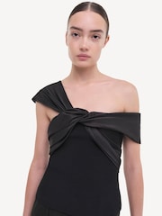 Simkhai Black Celiana Knit Shoulder Tie Top - Image 5 of 5