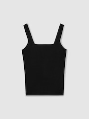 Reiss Black Harper Knitted Square Neck Vest - Image 2 of 7