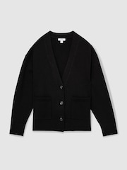 Negru - Cardigan gros tricotat Reiss Harper - Image 2 of 6