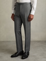 Reiss Grey Aspire Slim-Fit Wool Suit Trousers - Image 3 of 7