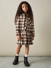 Reiss Burgundy Elif 13-14 yrs Oversized Woven Check Shirt - Image 3 of 4