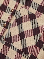 Reiss Burgundy Elif 13-14 yrs Oversized Woven Check Shirt - Image 4 of 4