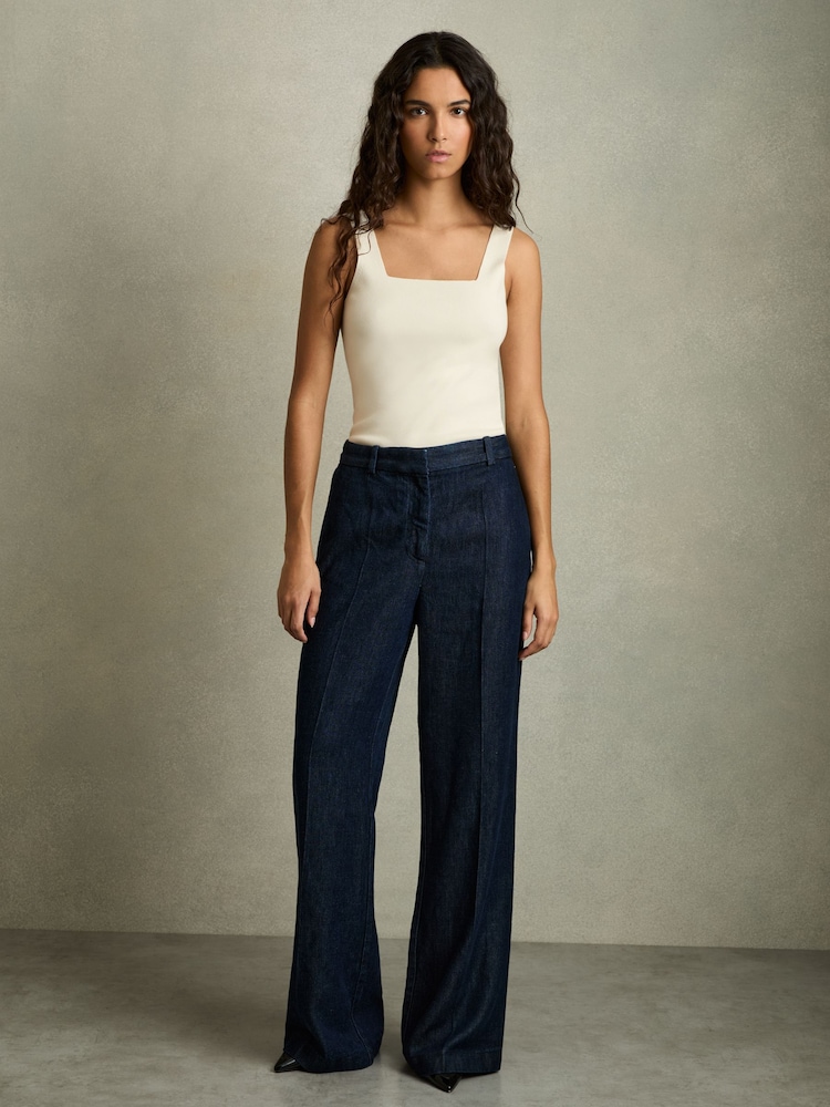 Reiss Ivory Harper Knitted Square Neck Vest - Image 3 of 7