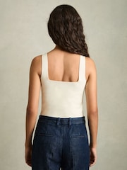 Reiss Ivory Harper Knitted Square Neck Vest - Image 4 of 7
