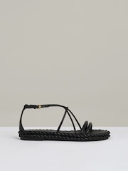 Reiss Libby Geflochtene flache Ledersandalen - Bild 1 von 5
