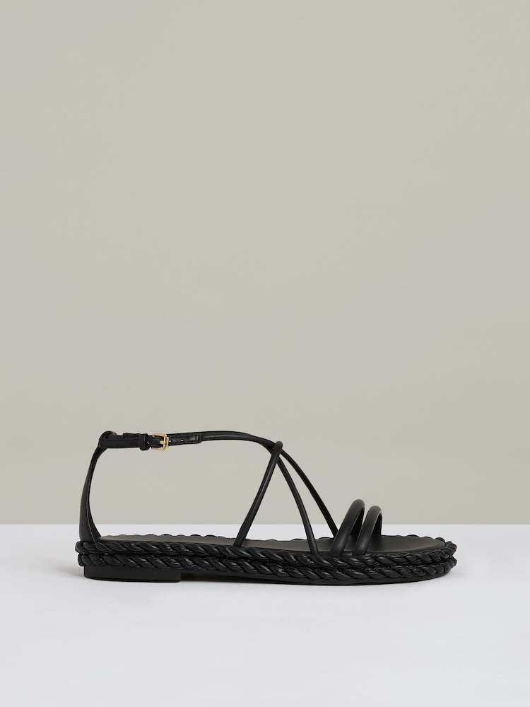 Reiss Libby Geflochtene flache Ledersandalen - Bild 1 von 5