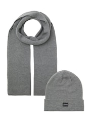 JACK & JONES Grey Hat and Scarf Gift Box Set - Image 1 of 3