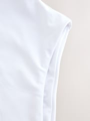 White Plunge Frill Laser Cut Tummy Control Swimsuit - Image 3 of 3
