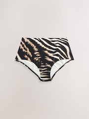 Noir/Cream zèbre - Bas de bikini Imprimé - Image 6 of 8
