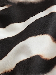 Black/Cream Zebra High Leg Print Bikini Bottoms - Image 8 of 9