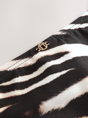 Black/Cream Zebra High Leg Print Bikini Bottoms - Image 9 of 9