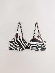 Black/Brown Zebra Push Up Wired Padded Bikini - Image 6 of 6