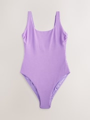 Lilac Purple Scoop Neck Tummy Control Swimsuit - Image 7 of 9
