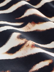 Black/Brown Zebra Push Up Wired Padded Swimsuit - Image 10 of 10