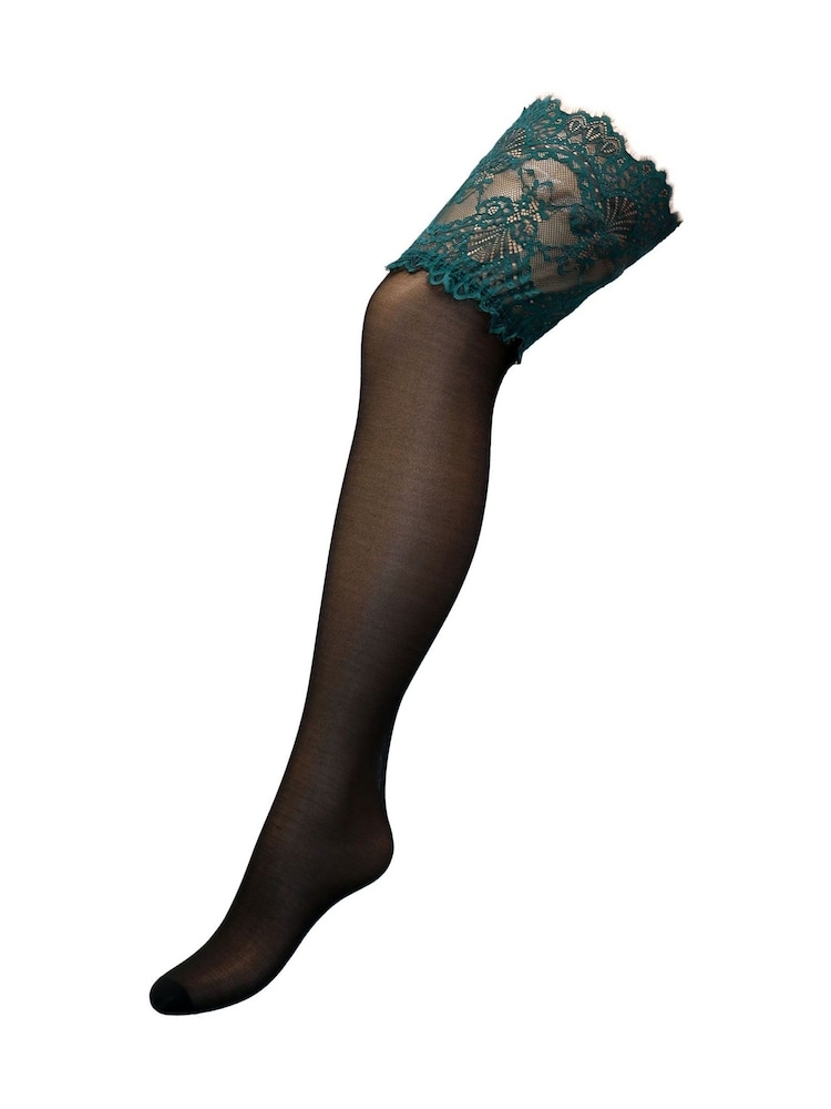 Pour Moi Black Deep Eyelash 15 Denier Lace Hold-Ups - Image 4 of 4