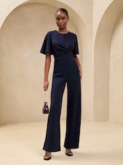 Cross Front Flutter Sleeve Jumpsuit - Imagen 1 de 4