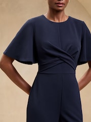 Cross Front Flutter Sleeve Jumpsuit - Imagen 2 de 4