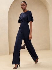 Cross Front Flutter Sleeve Jumpsuit - Imagen 3 de 4