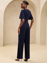 Cross Front Flutter Sleeve Jumpsuit - Imagen 4 de 4