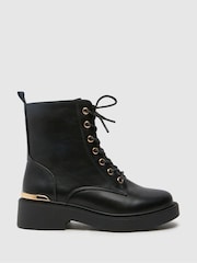 Schuh Cassidy Lace-Up Black Boots - Image 1 of 4