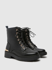 Schuh Cassidy Lace-Up Black Boots - Image 2 of 4