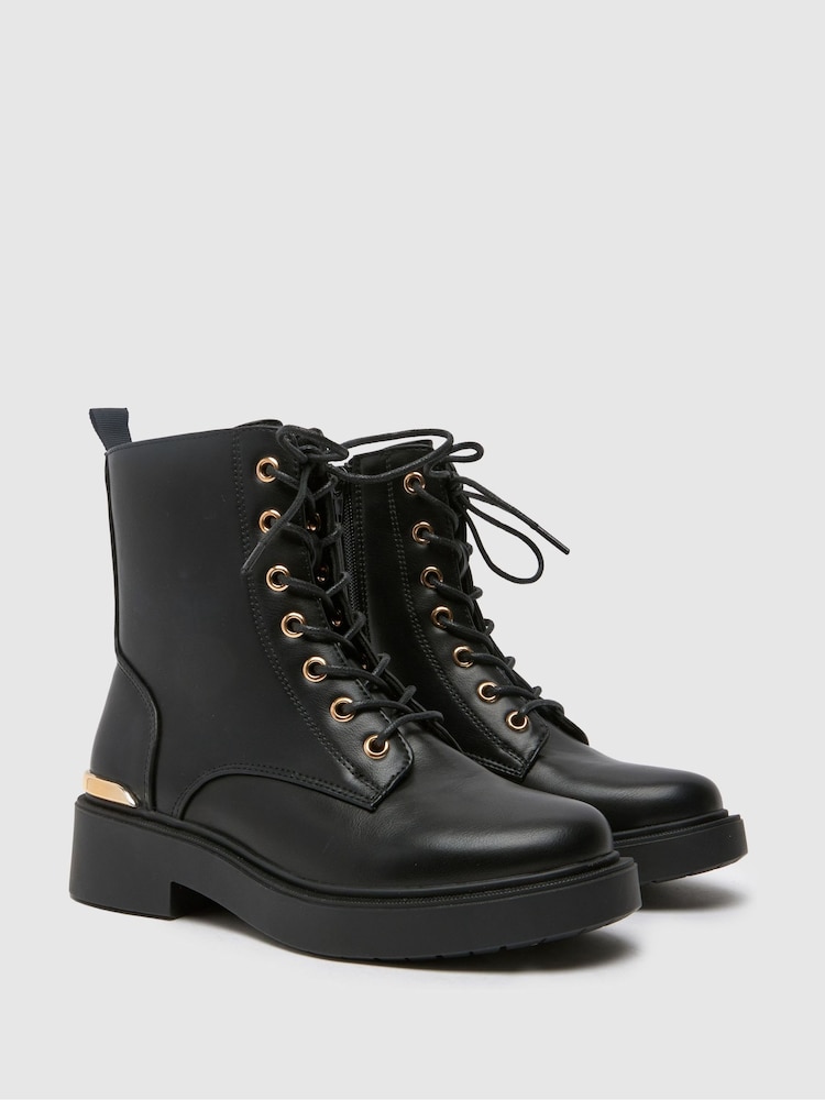 Schuh Cassidy Lace-Up Black Boots - Image 2 of 4