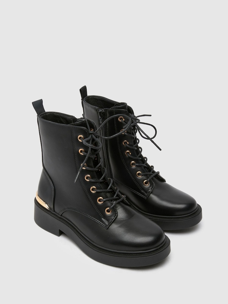 Schuh Cassidy Lace-Up Black Boots - Image 3 of 4