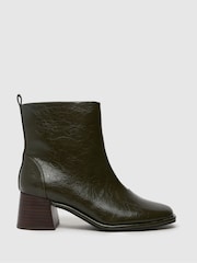 Schuh Green Bowie Block Croc Effect Boots - Image 1 of 4