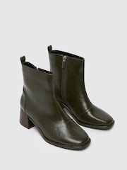 Schuh Green Bowie Block Croc Effect Boots - Image 3 of 4