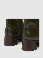 Schuh Green Bowie Block Croc Effect Boots - Image 4 of 4