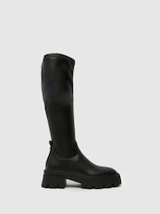 Schuh Dasha Chunky High Knee High Black Boots - Image 1 of 4