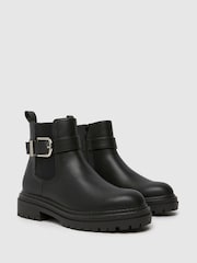 Schuh Amari Chunky Buckle Black Boots - Image 2 of 4
