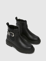 Schuh Amari Chunky Buckle Black Boots - Image 3 of 4