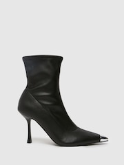Schuh Babette Stretch Point Toe Black Boots - Image 1 of 4