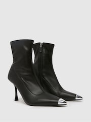 Schuh Babette Stretch Point Toe Black Boots - Image 2 of 4