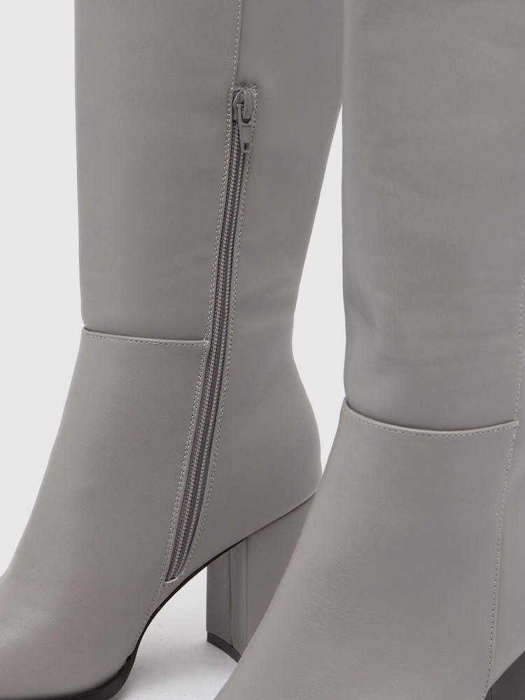 Schuh Grey Diya Knee High Boots - Image 4 of 4