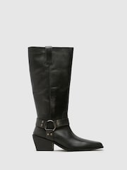 Schuh Grey Dilara Leather Western Boots - Image 1 of 4