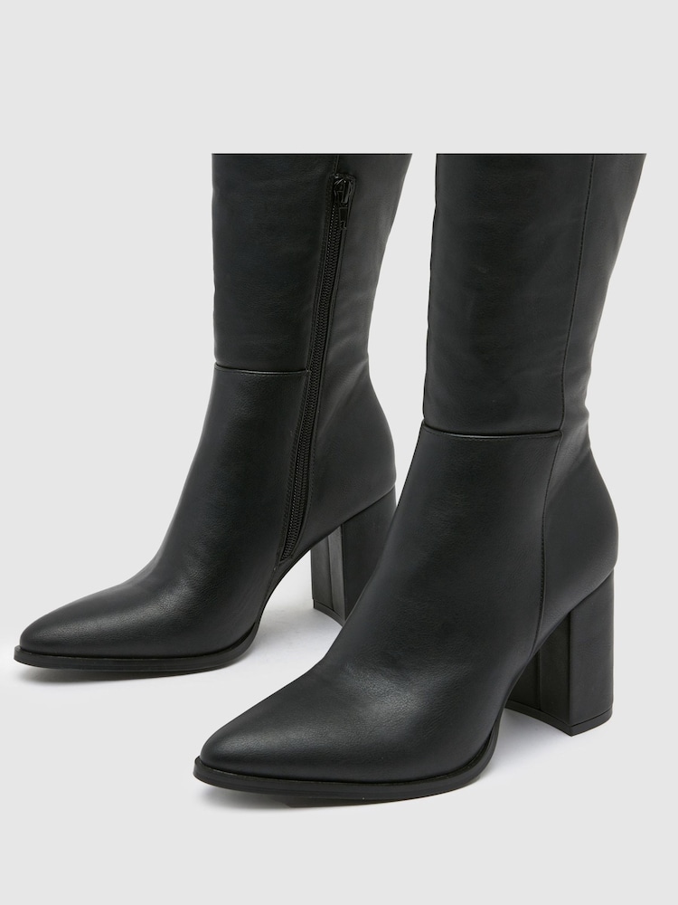 Schuh Diya Knee High Black Boots - Image 4 of 4 Schuh Diya Knee High Black Boots - Image 4 of 4