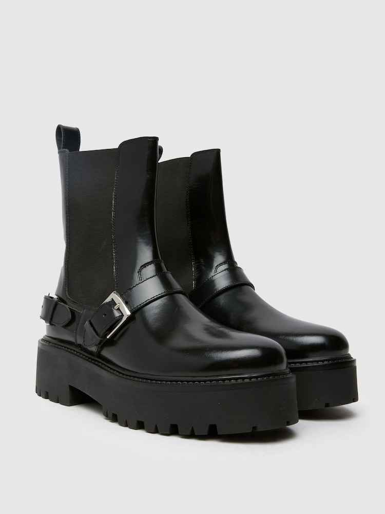 Schuh Ariah Leather Buckle Boots - Image 2 of 4