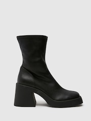 Schuh Amirah Stretch Sock Black Boots - Image 1 of 4
