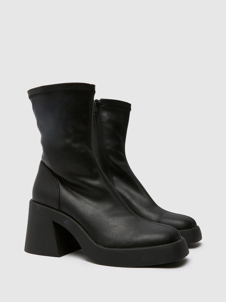 Schuh Amirah Stretch Sock Black Boots - Image 2 of 4