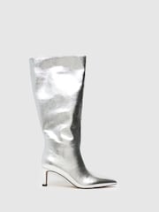 Schuh Silver Dottie Knee High Boots - Image 1 of 4