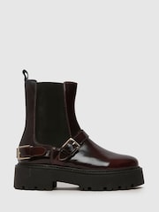 Temno rdeča - Schuh Ariah Usnjena zaponka gležnjarji - Slika 1 iz 4
