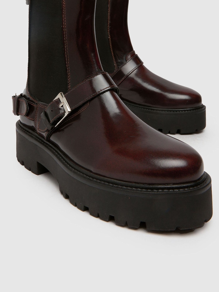 Schuh Ariah Leather Buckle Boots - Image 2 of 4