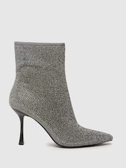 Schuh Silver Brianna Embellished Ankle Boots - Image 1 of 4
