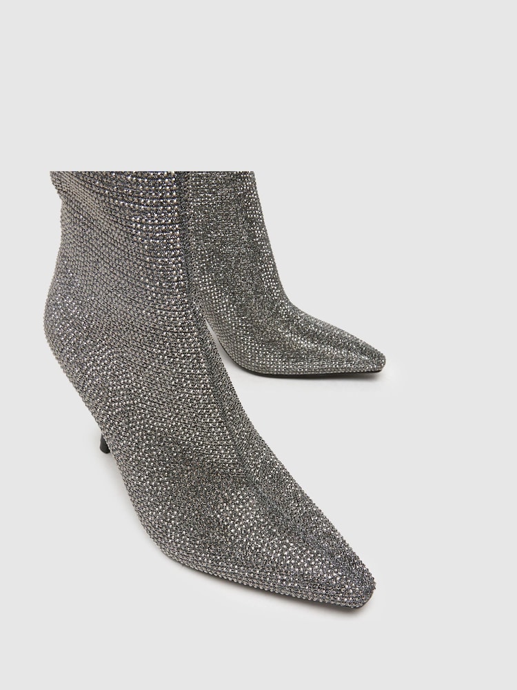 Schuh Silver Brianna Embellished Ankle Boots - Image 4 of 4