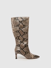 Schuh Dottie Knee High Brown Boots - Image 1 of 4